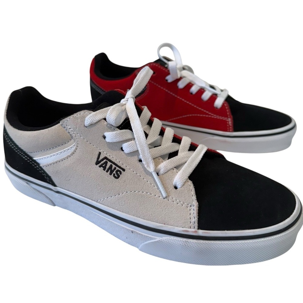 VANS Seldan Rally Suede 500714 Black White Red Sneakers Shoes Mens 7.5 NWOT S3